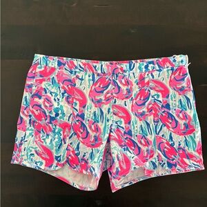 Lilly Pulitzer Neon Pink, Turquoise & White Floral Shorts